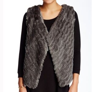 BB Dakota Gray Faux Fur Vest